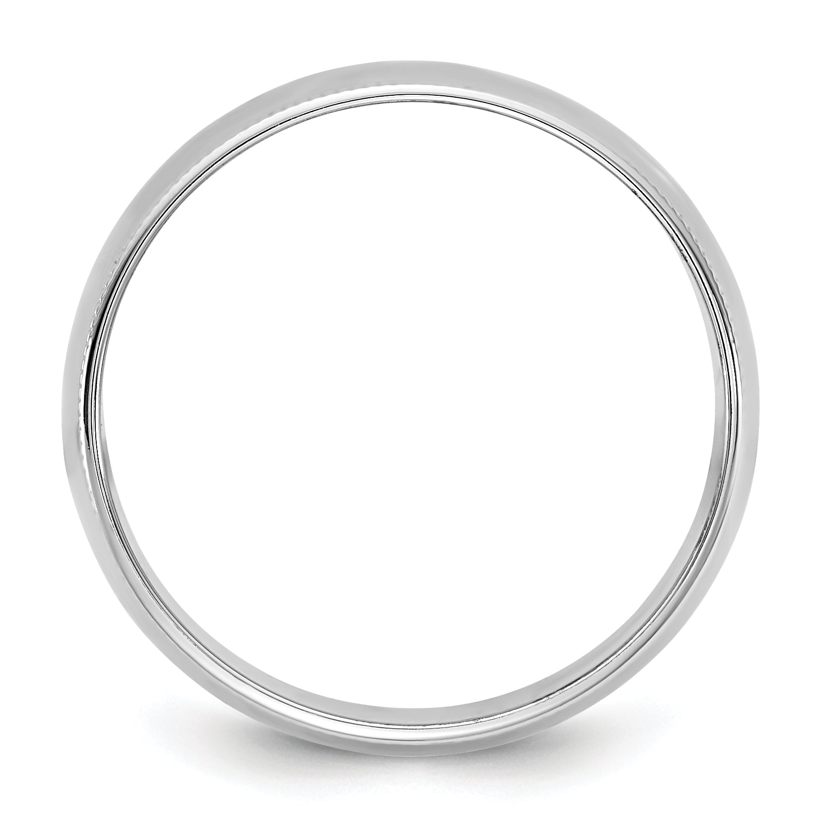 10K White Gold 10Kw 8mm Lightweight Milgrain Half Round Band Size 4.5