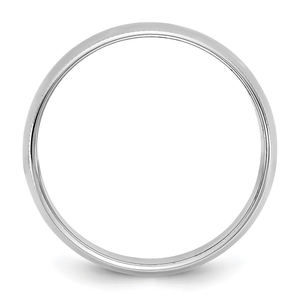 14K White Gold 8mm Lightweight Milgrain Half Round Band