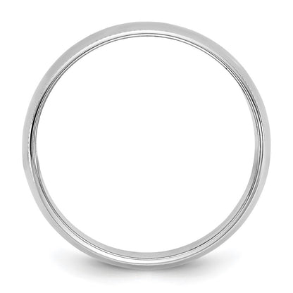14K White Gold 8mm Lightweight Milgrain Half Round Band