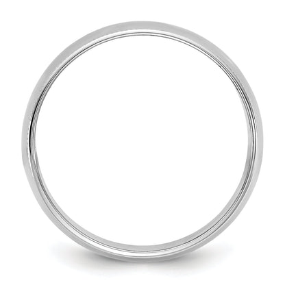 10K White Gold 10Kw 8mm Lightweight Milgrain Half Round Band Size 10