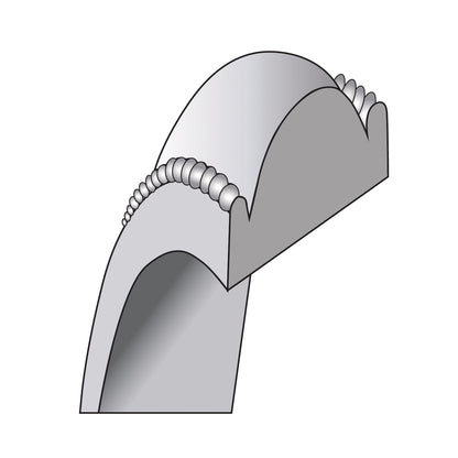 10K White Gold 10Kw 6.5mm Lightweight Milgrain Half Round Band Size 5