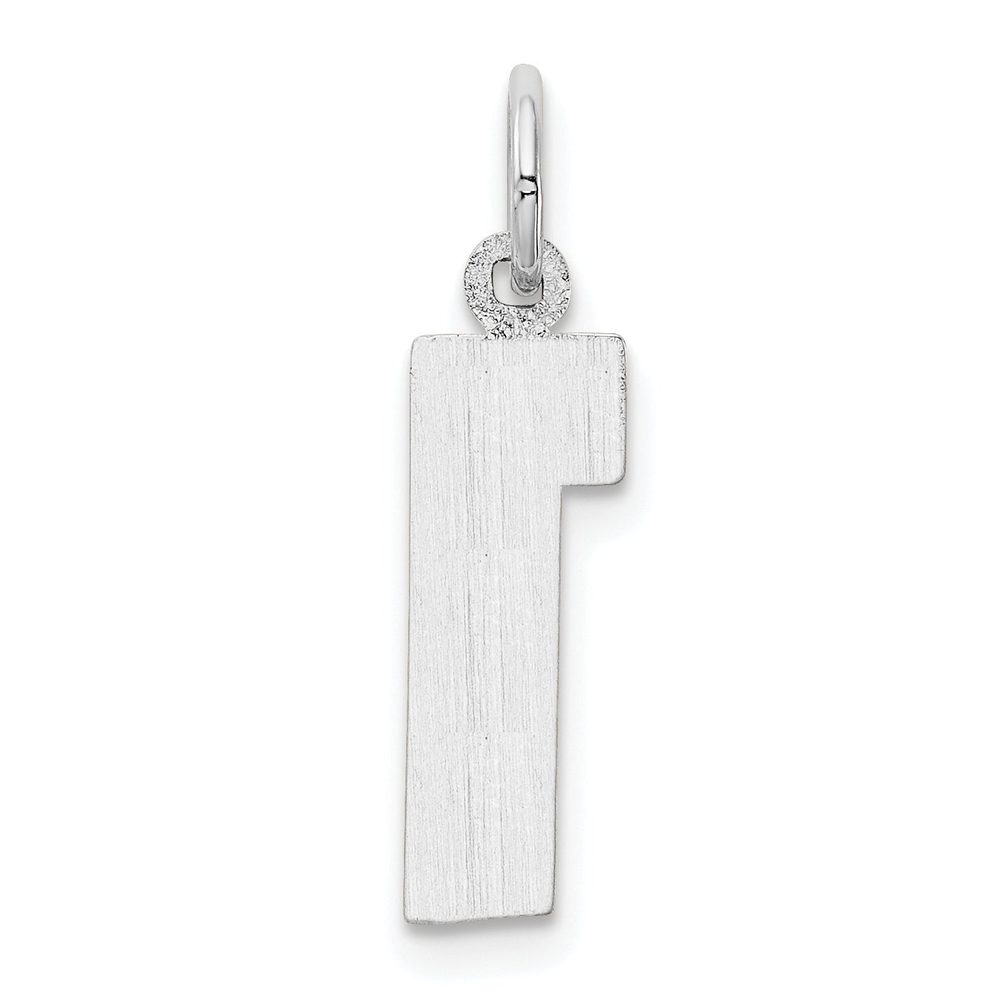 14k White Gold 14kw  Medium Polished Number 1 Charm