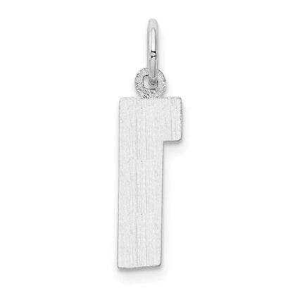 14k White Gold 14kw  Medium Polished Number 1 Charm