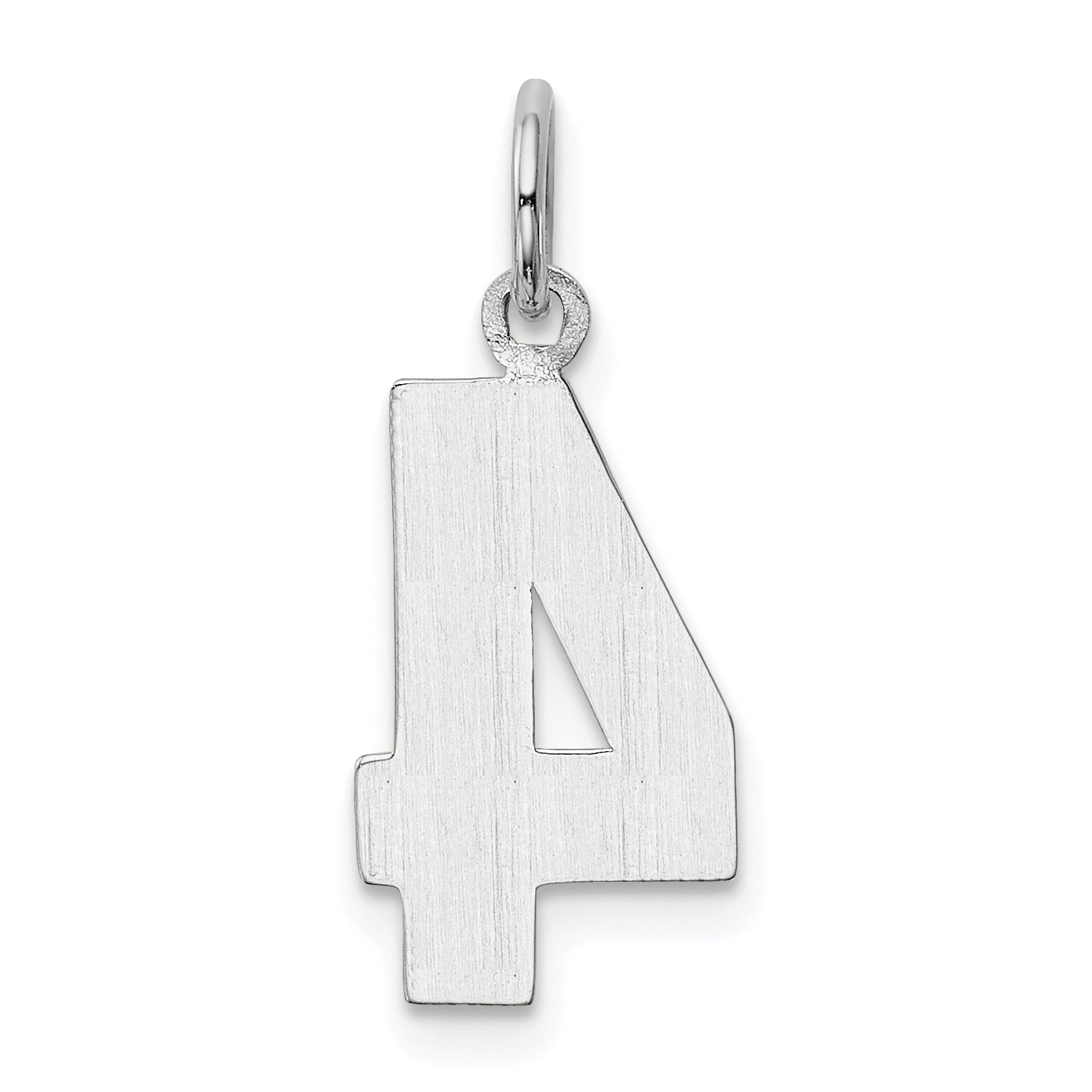 14k White Gold 14kw  Medium Polished Number 4 Charm
