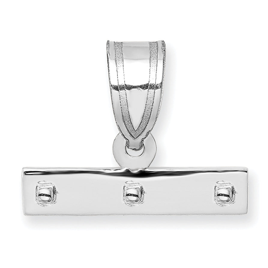 14k White Gold 14kw Medium Polished Top Charm