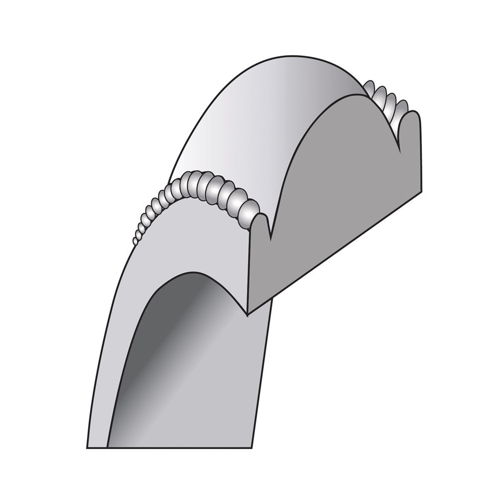 10K White Gold 10Kw 3.5mm Milgrain Half Round Band Size 13.5