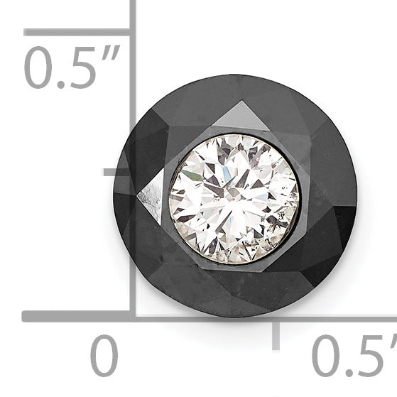 14K White Gold Night Black & 4.25Ct. Aa Diamond Single Stud Earring