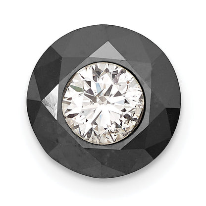 14K White Gold Night Black & 4.25Ct. Aa Diamond Single Stud Earring