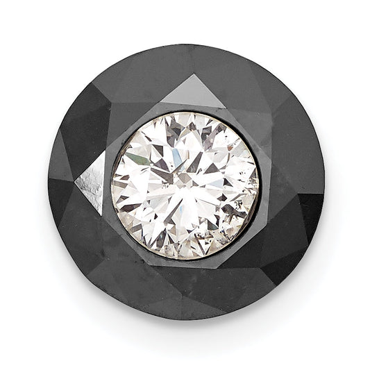 14K White Gold Night Black & 4.25Ct. Aa Diamond Single Stud Earring