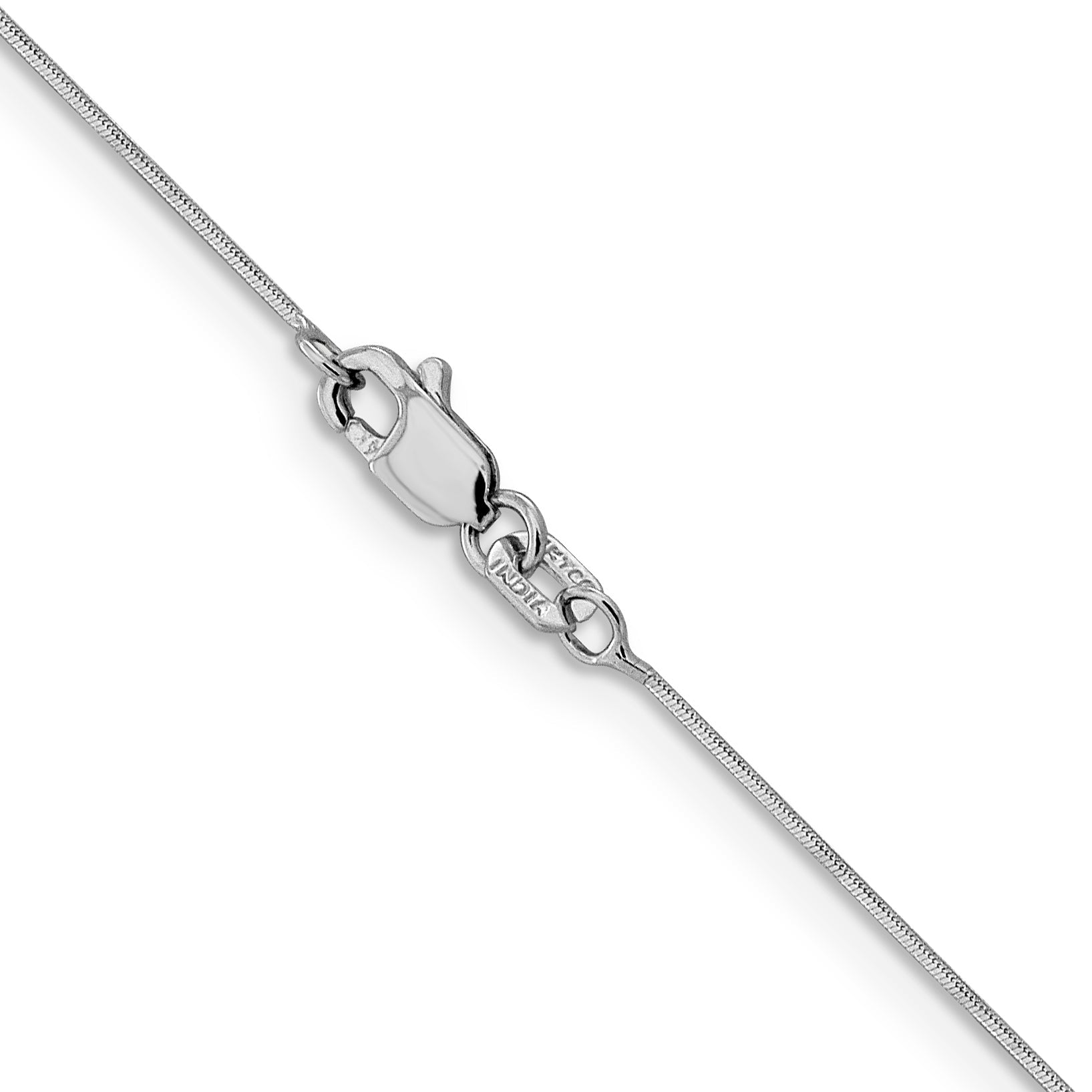 14K White Gold 20 Inch .5mm Octagonal Snake With Lobster Clasp Chain Necklace