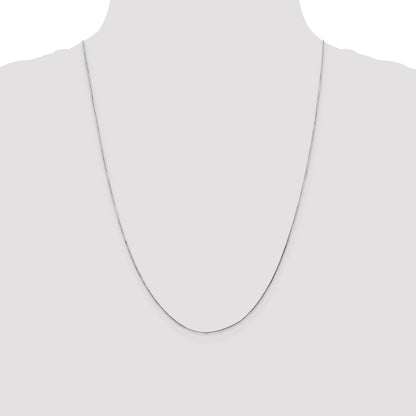 14K White Gold 24 Inch .5mm Octagonal Snake With Lobster Clasp Chain Necklace
