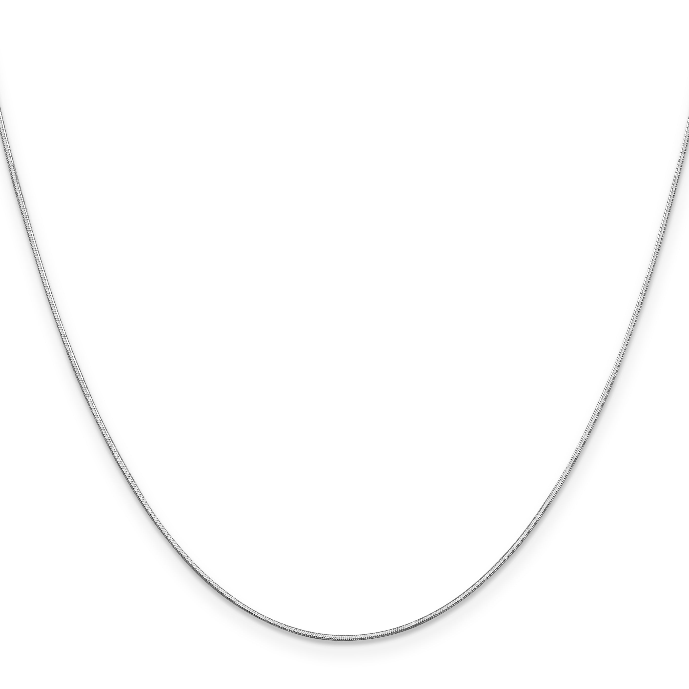 14K White Gold 24 Inch .6mm Octagonal Snake With Lobster Clasp Chain Necklace