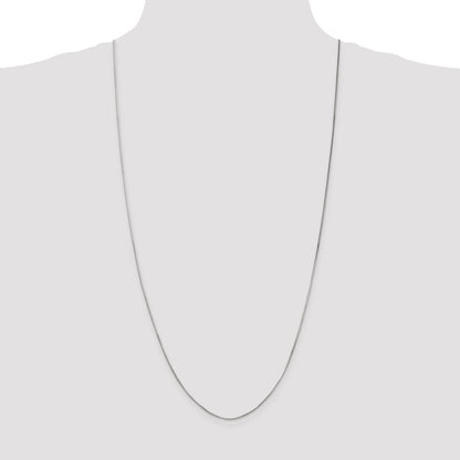 14K White Gold 30 Inch 1mm Octagonal Snake With Lobster Clasp Chain Necklace