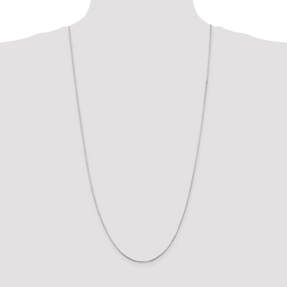 14K White Gold 30 Inch .9mm Octagonal Snake With Lobster Clasp Chain Necklace