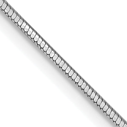 14K White Gold 24 Inch .9mm Octagonal Snake With Lobster Clasp Chain Necklace