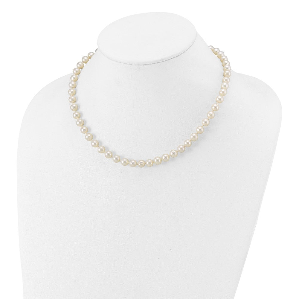 10K Yellow Gold 6-7mm White Near-Round Freshwater Cultured Pearl Necklace