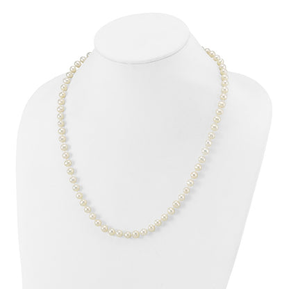 14K Yellow Gold 6 7mm White Near Round Freshwater Cultured Pearl 20 Inch Necklace