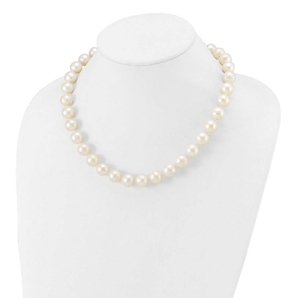 14K Yellow Gold 11 12mm White Near Round Freshwater Cultured Pearl 28 Inch Necklace