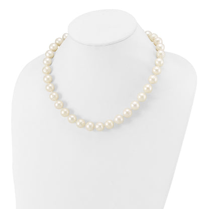 14K Yellow Gold 11 12mm White Near Round Freshwater Cultured Pearl 28 Inch Necklace