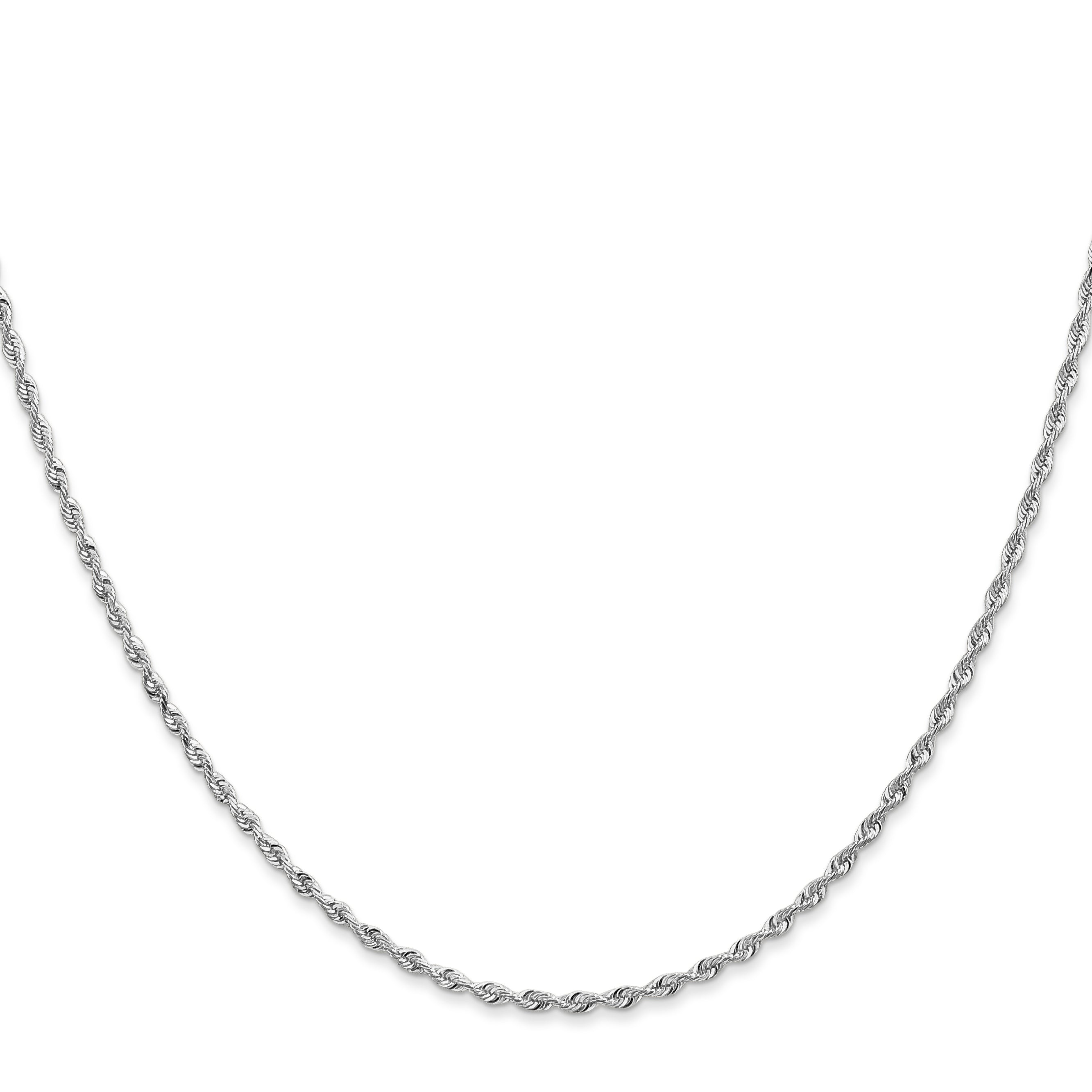14K White Gold 16 Inch 1.85mm Diamond Cut Quadruple Rope Lobster Clasp Chain Necklace