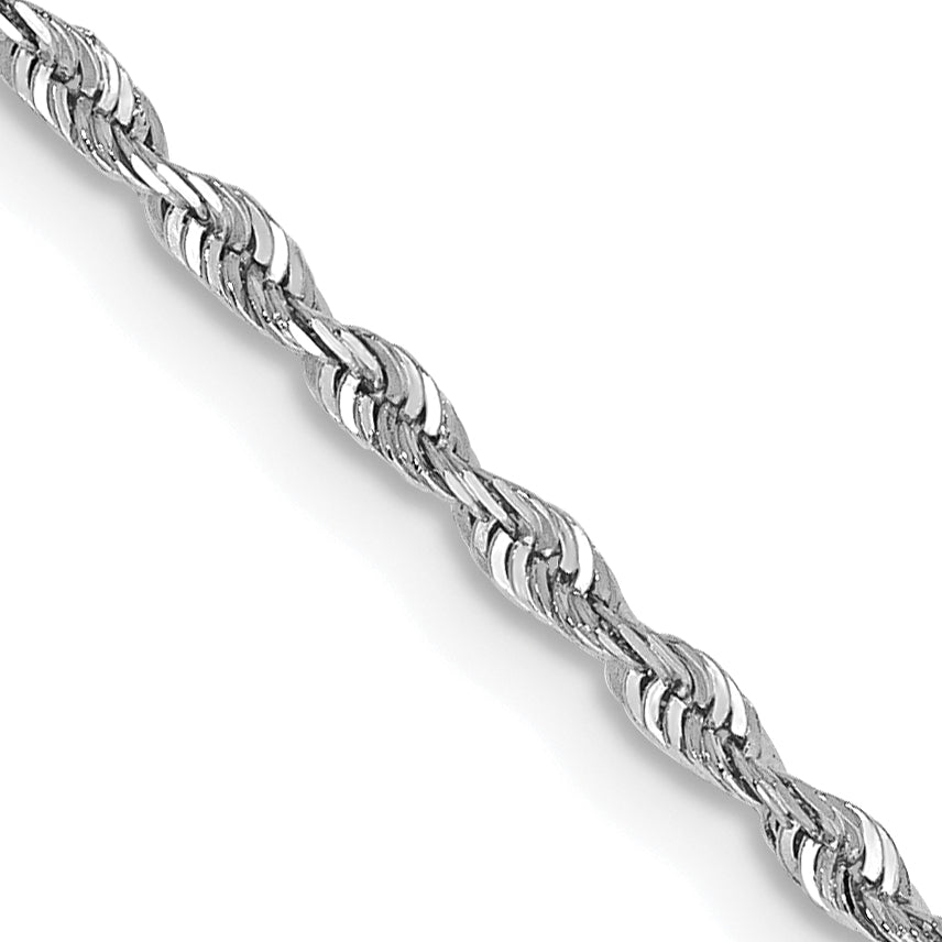 14K White Gold 18 Inch 1.85mm Diamond Cut Quadruple Rope Lobster Clasp Chain Necklace