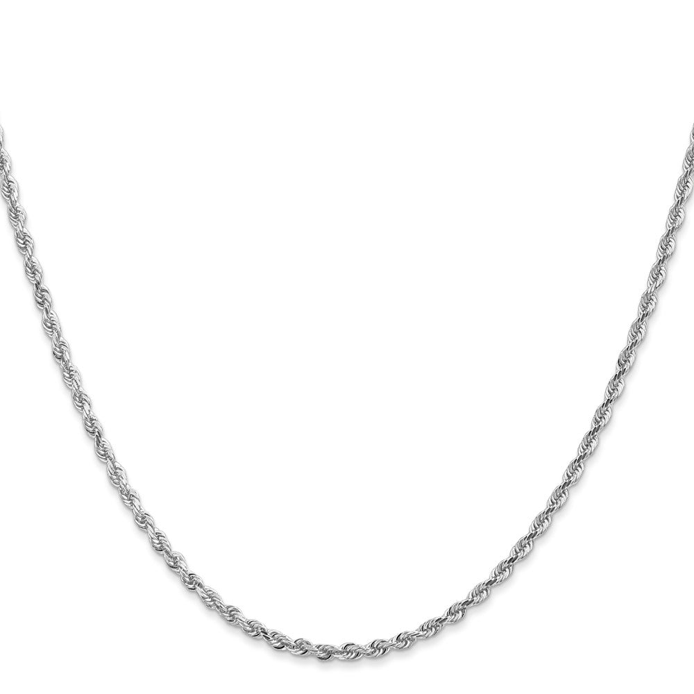 14K White Gold 22 Inch 2.25mm Diamond Cut Quadruple Rope Lobster Clasp Chain Necklace