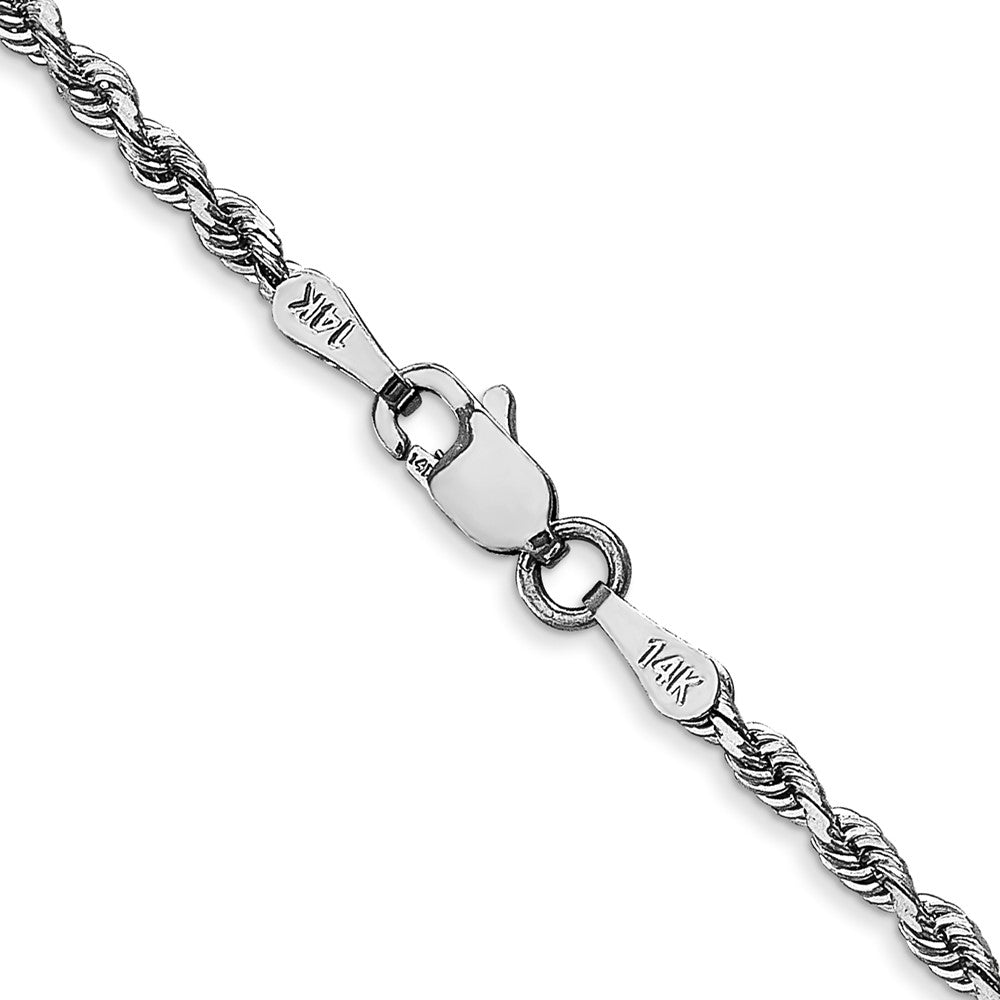 14K White Gold 20 Inch 2.25mm Diamond Cut Quadruple Rope Lobster Clasp Chain Necklace