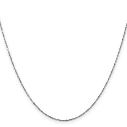 14K White Gold 16 Inch .70mm Ropa With Spring Ring Clasp Chain Necklace