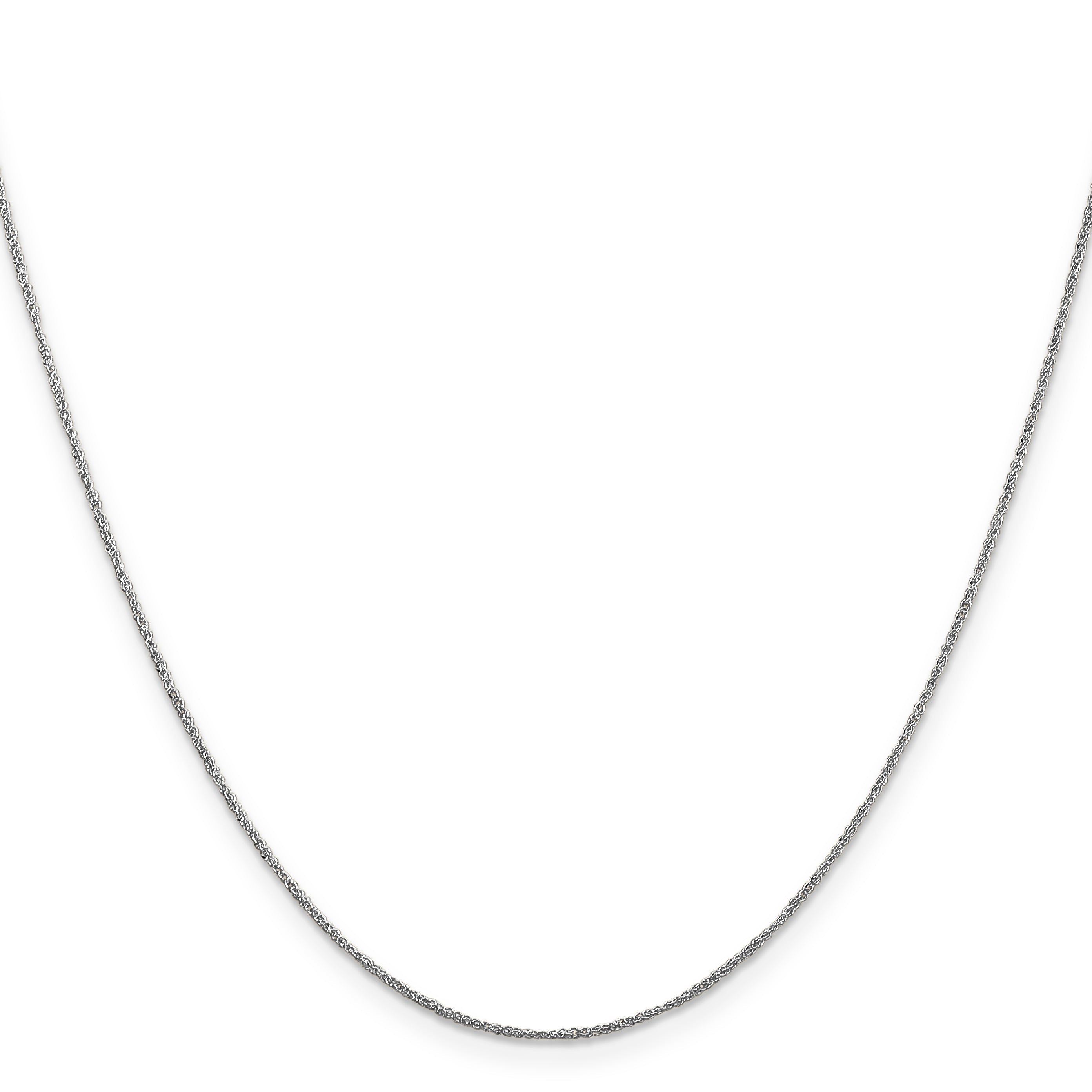 14K White Gold 22 Inch .70mm Ropa With Spring Ring Clasp Chain Necklace