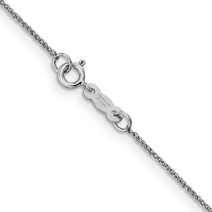 14K White Gold 14 Inch .70mm Ropa With Spring Ring Clasp Chain Necklace