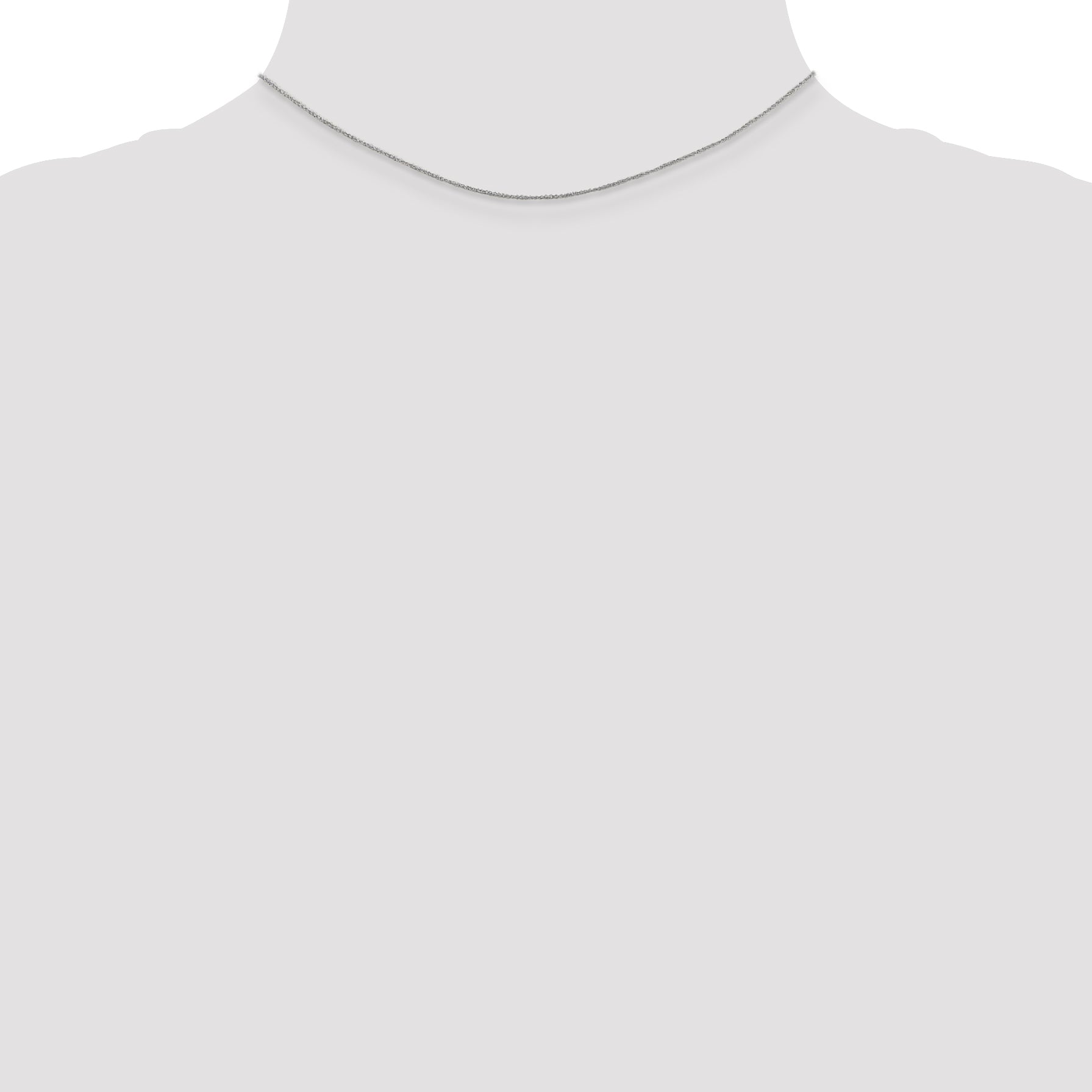 14K White Gold 14 Inch .70mm Ropa With Spring Ring Clasp Chain Necklace