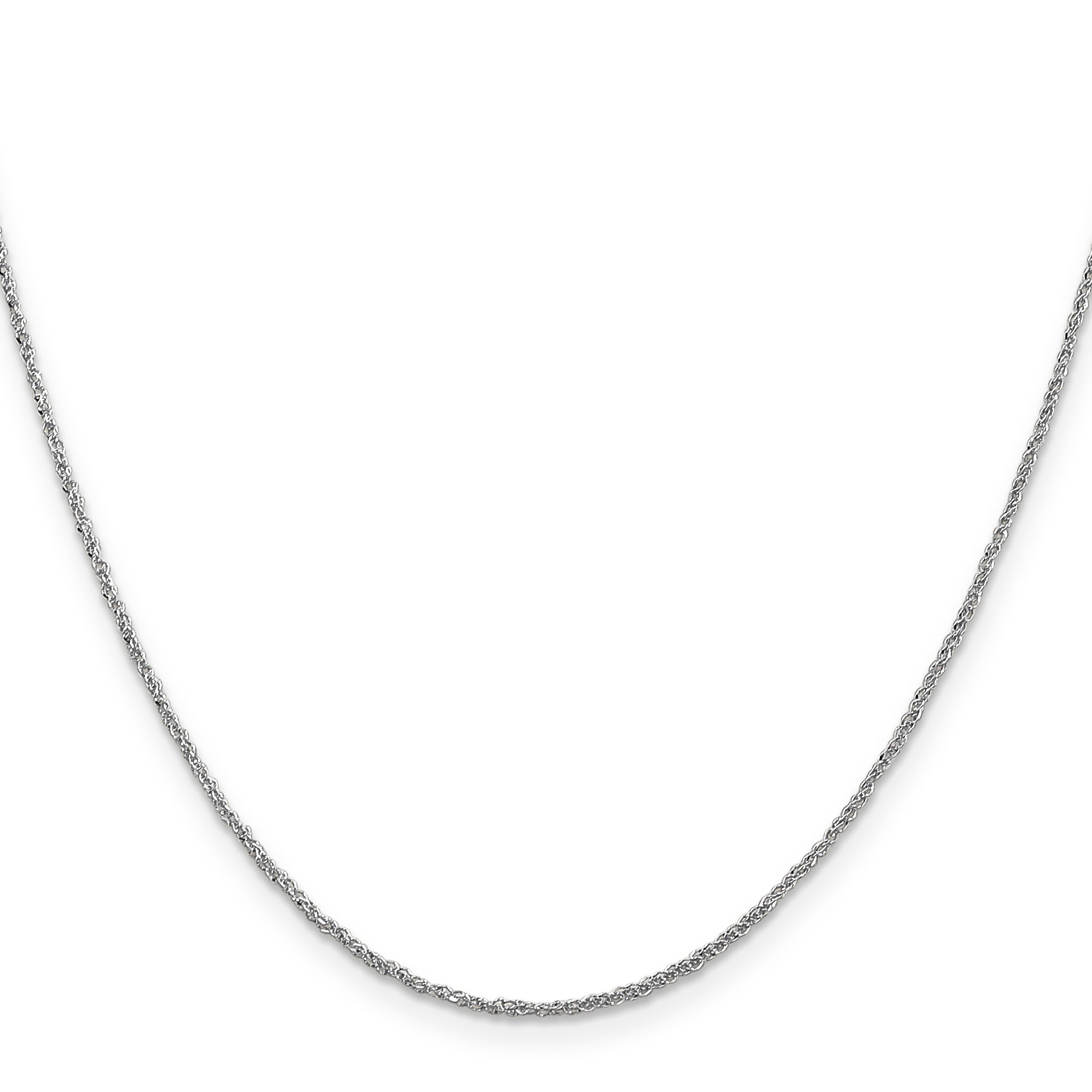 14K White Gold 24 Inch 1.1mm Ropa With Spring Ring Clasp Chain Necklace