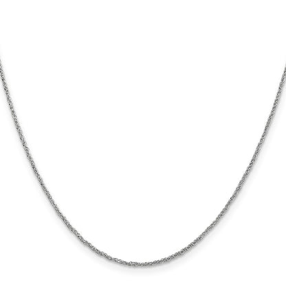 14K White Gold 22 Inch 1.1mm Ropa With Spring Ring Clasp Chain Necklace