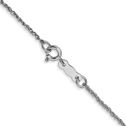 14K White Gold 18 Inch 1.1mm Ropa With Spring Ring Clasp Chain Necklace
