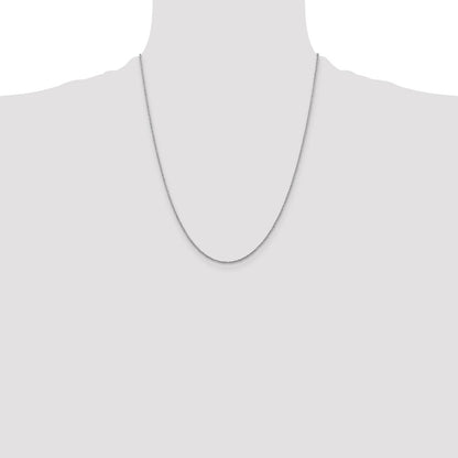 14K White Gold 22 Inch 1.1mm Ropa With Spring Ring Clasp Chain Necklace