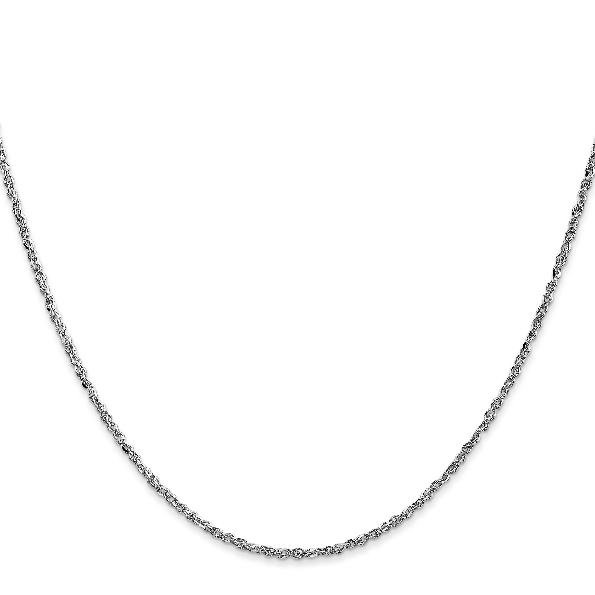 14K White Gold 18 Inch 1.7mm Ropa With Lobster Clasp Chain Necklace