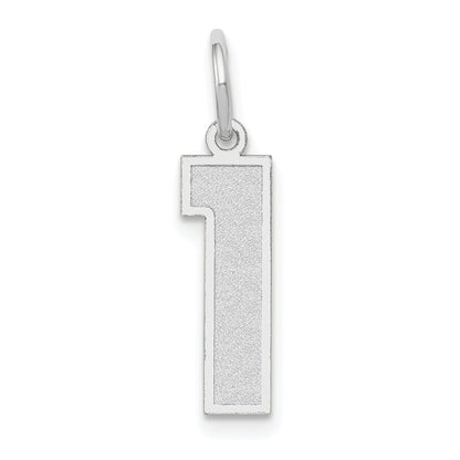 14k White Gold 14kw Medium Satin Number 1 Charm