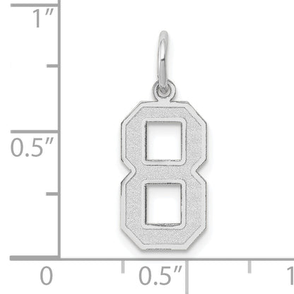 14k White Gold 14kw Medium Satin Number 8 Charm