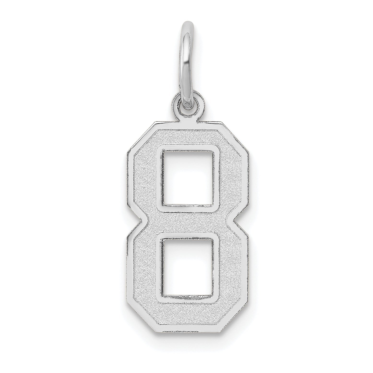 14k White Gold 14kw Medium Satin Number 8 Charm