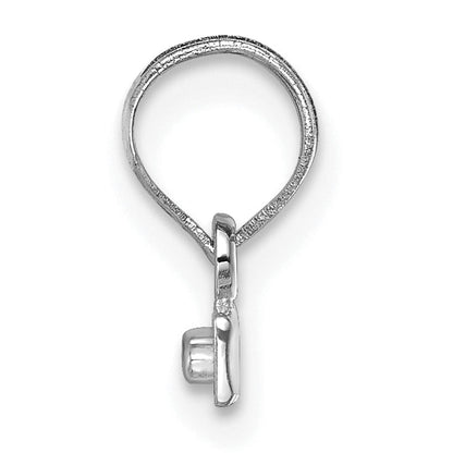 14k White Gold 14kw Small Brushed Diamond-cut Number Top Charm