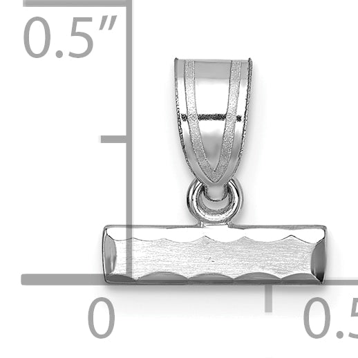 14k White Gold 14kw Small Brushed Diamond-cut Number Top Charm