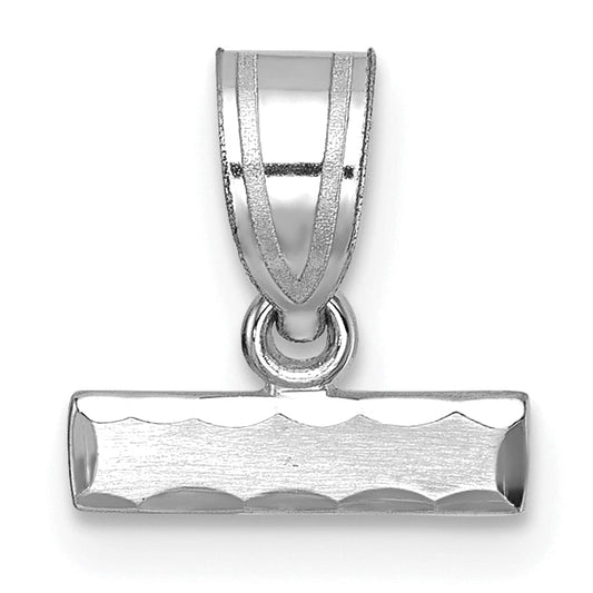 14k White Gold 14kw Small Brushed Diamond-cut Number Top Charm