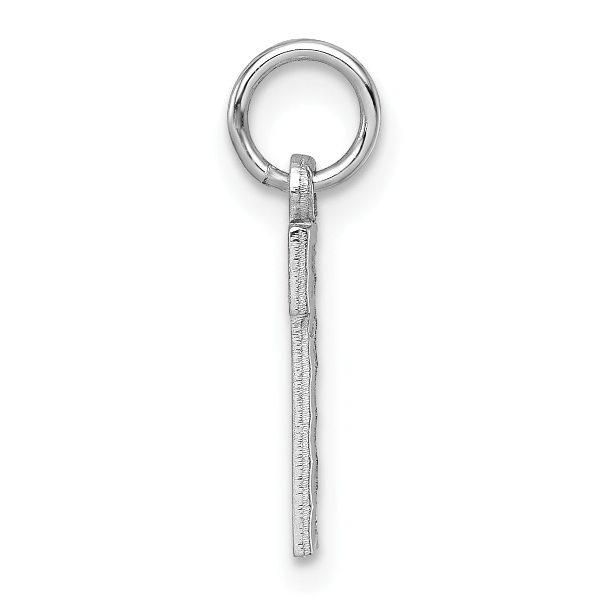 14k White Gold 14kw Small Brushed Diamond-cut Number 1 Charm