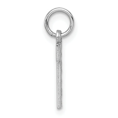 14k White Gold 14kw Small Brushed Diamond-cut Number 1 Charm