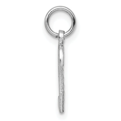 14k White Gold 14kw Small Brushed Diamond-cut Number 2 Charm