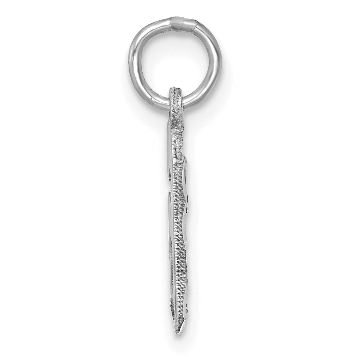 14k White Gold 14kw Small Brushed Diamond-cut Number 6 Charm