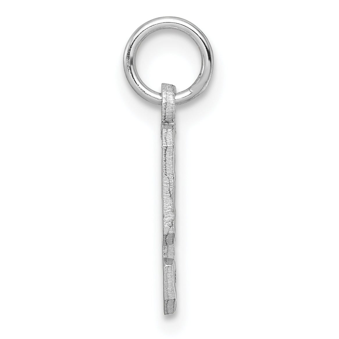 14k White Gold 14kw Small Brushed Diamond-cut Number 9 Charm