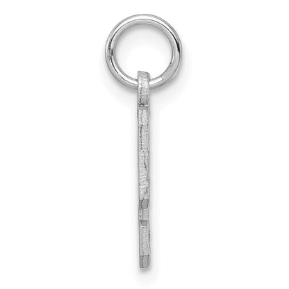 14k White Gold 14kw Small Brushed Diamond-cut Number 9 Charm