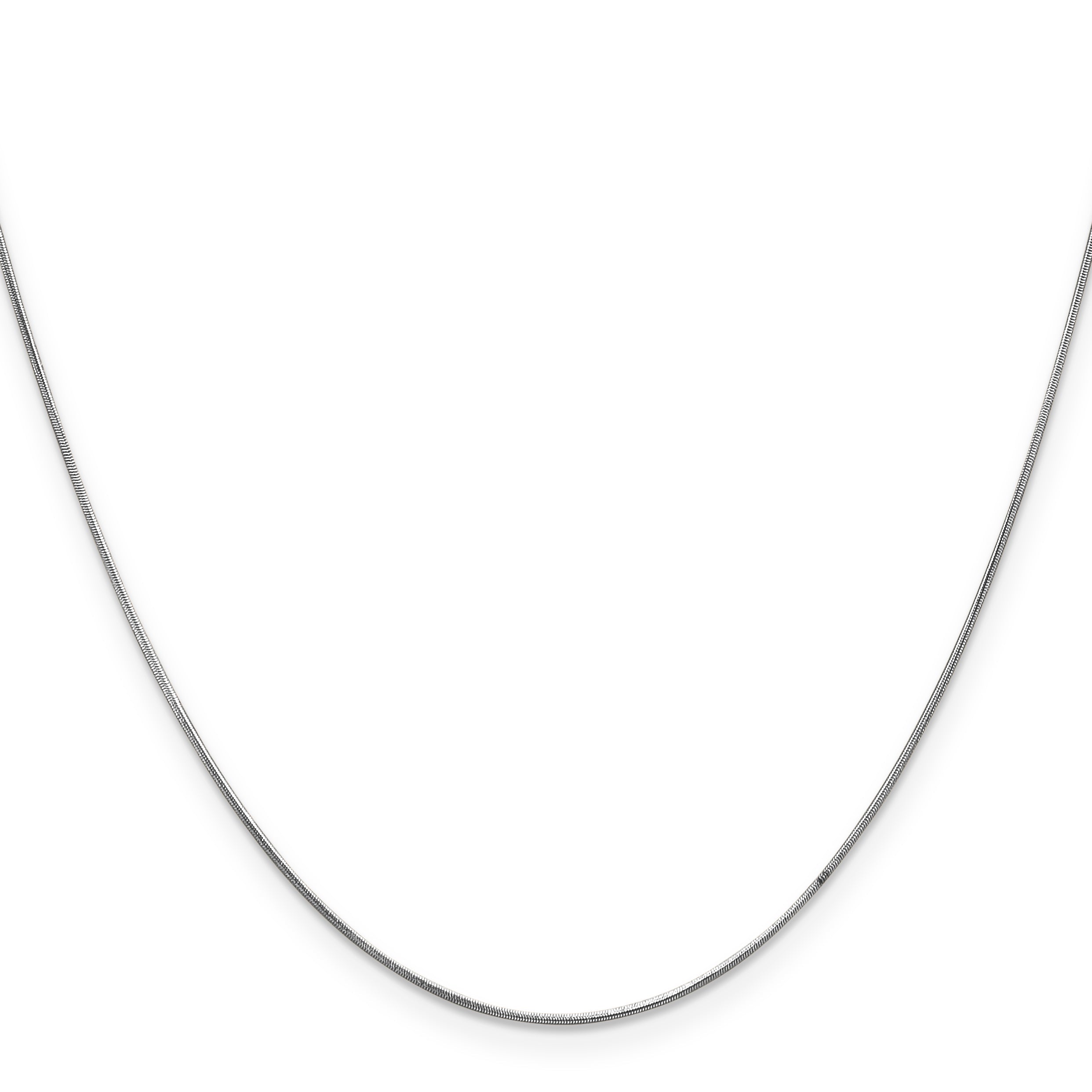 14K White Gold 20 Inch .6mm Round Snake With Lobster Clasp Chain Necklace