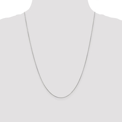 14K White Gold 24 Inch .6mm Round Snake With Lobster Clasp Chain Necklace